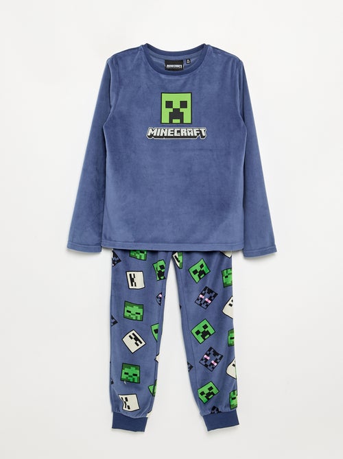 Fleece pyjama 'Minecraft' 2-delig - T-shirt met lange mouwen + broek - Kiabi Fleece pyjama 'Minecraft' 2-delig - T-shirt met lange mouwen + broek - Kiabi
