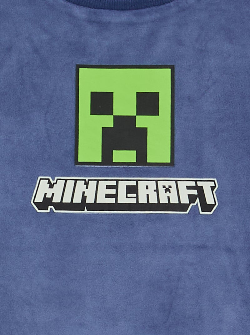 Fleece pyjama 'Minecraft' 2-delig - T-shirt met lange mouwen + broek Blauw - Kiabi