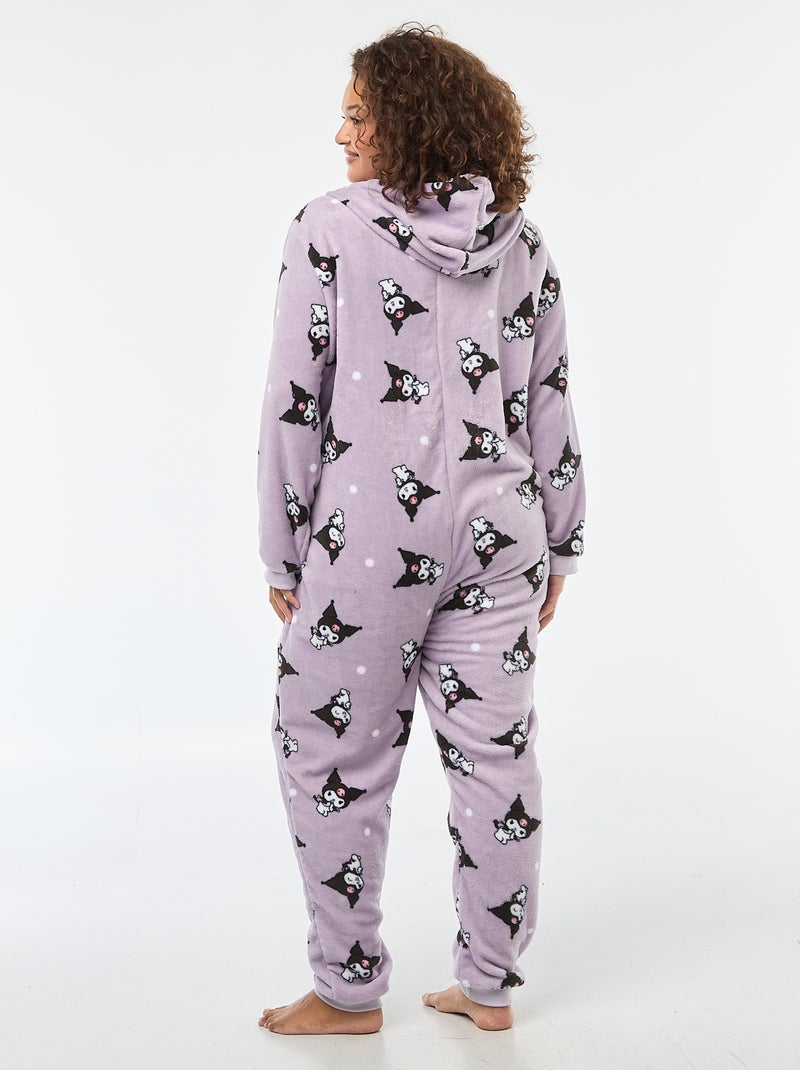 Fleece pyjamapak met capuchon 'Hello Kitty' 'Kuromi' Paars - Kiabi