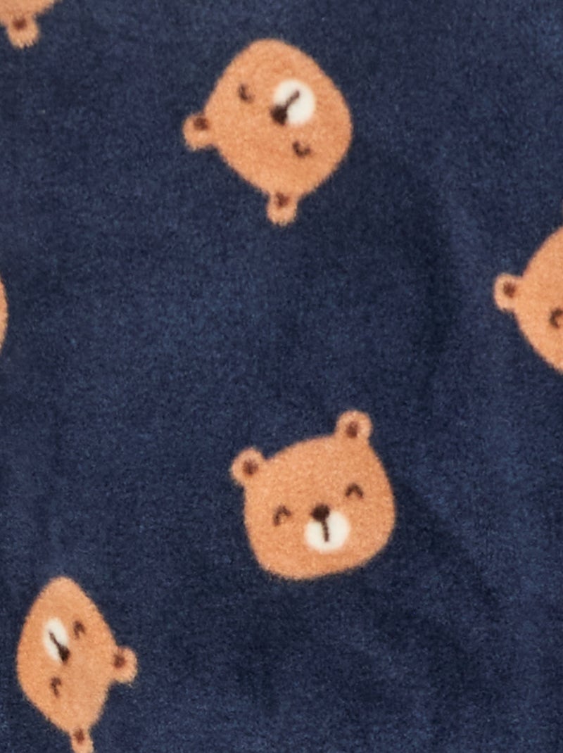 Fleece pyjamasetje - Top + broek Blauw - Kiabi