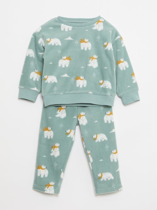 Fleece pyjamasetje - Top + broek - Kiabi