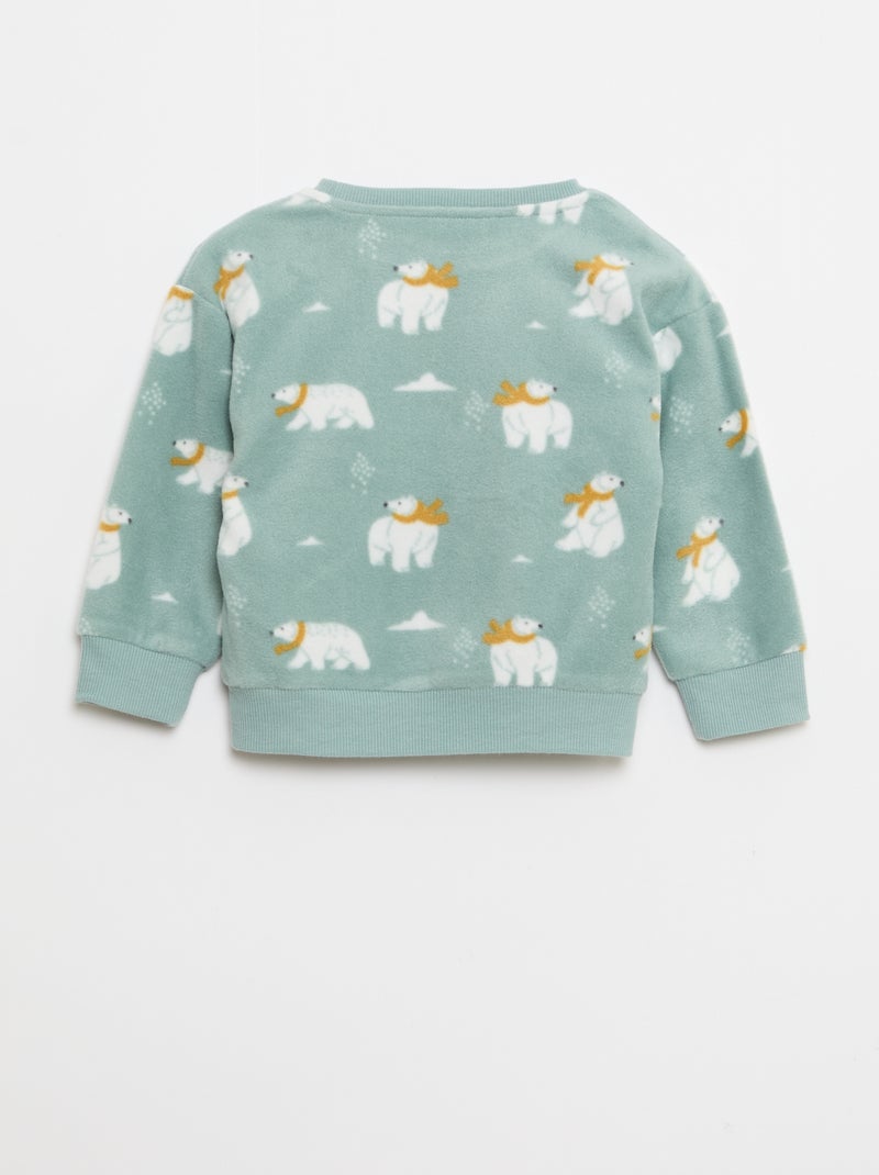 Fleece pyjamasetje - Top + broek Blauw - Kiabi