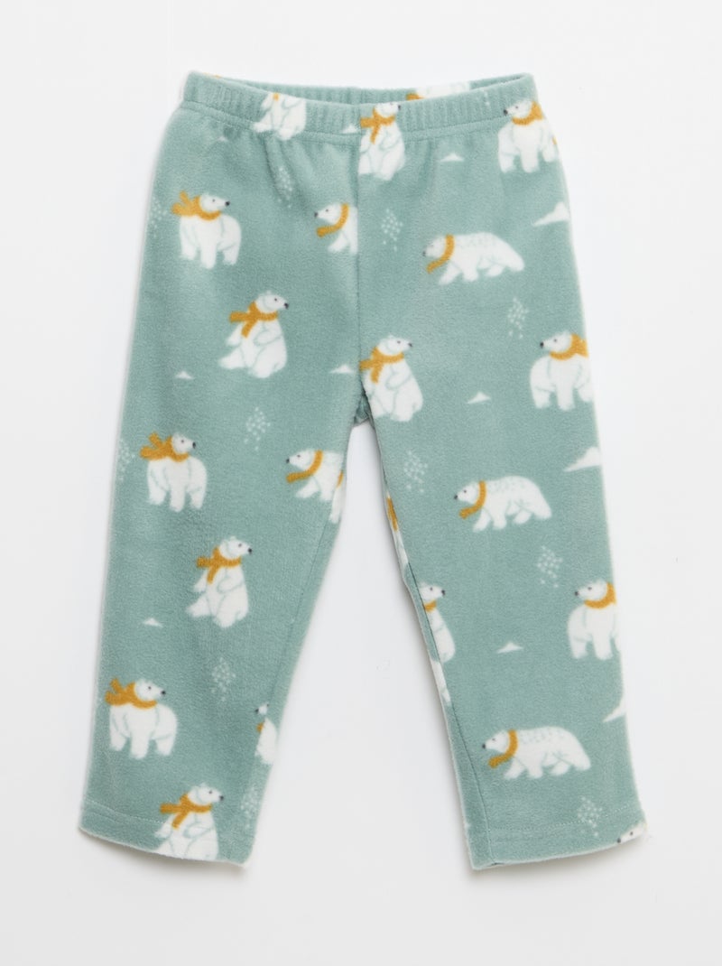 Fleece pyjamasetje - Top + broek Blauw - Kiabi
