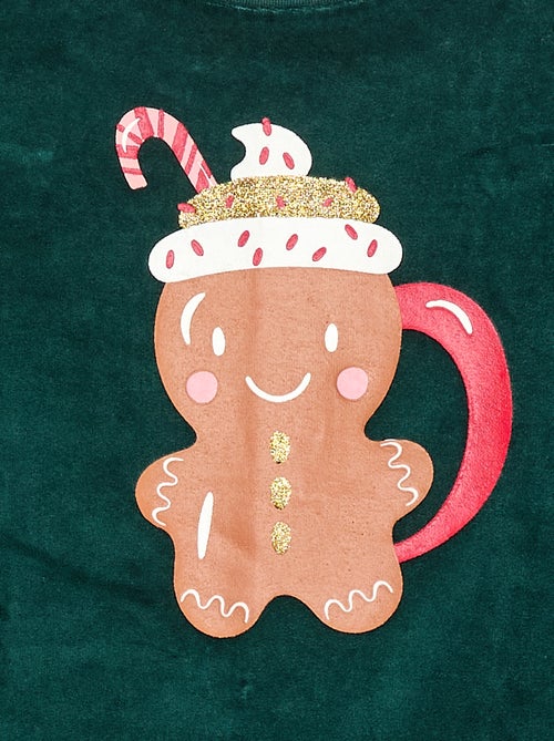 Fleece pyjamasetje in kerstthema - T-shirt + broek - 2-delig - Kiabi