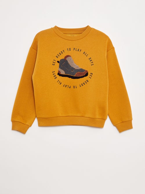Fleece sweater met applicatie in bouclé - Kiabi