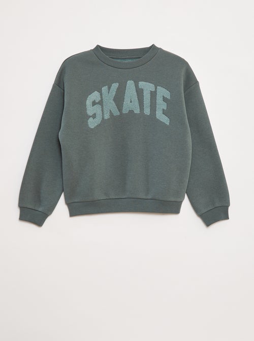 Fleece sweater met applicatie in bouclé - Kiabi
