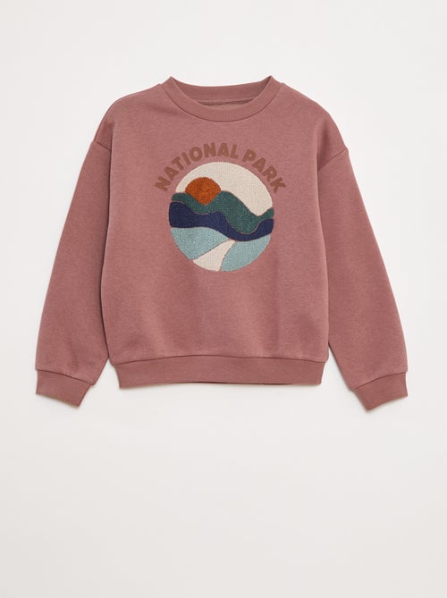 Fleece sweater met applicatie in bouclé - Kiabi