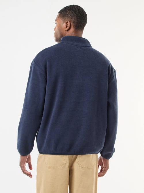 Fleece sweater met geknoopte schipperskraag - Kiabi