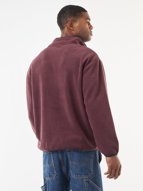 Fleece sweater met geknoopte schipperskraag - Kiabi