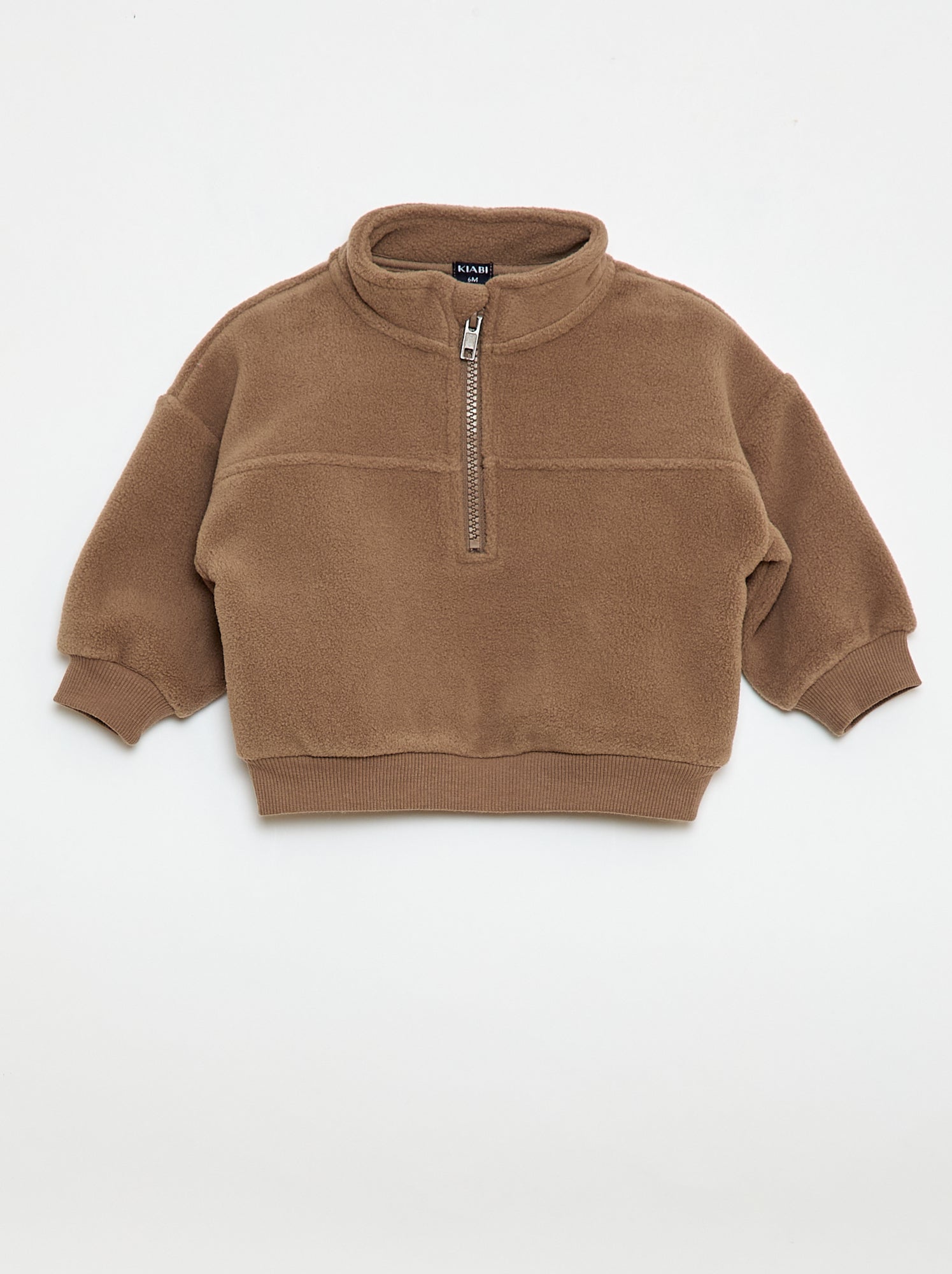 Fleece sweater met ritskraag