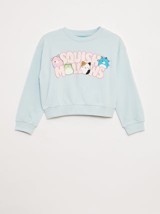 Fleece sweater met 'squishmallows'-print