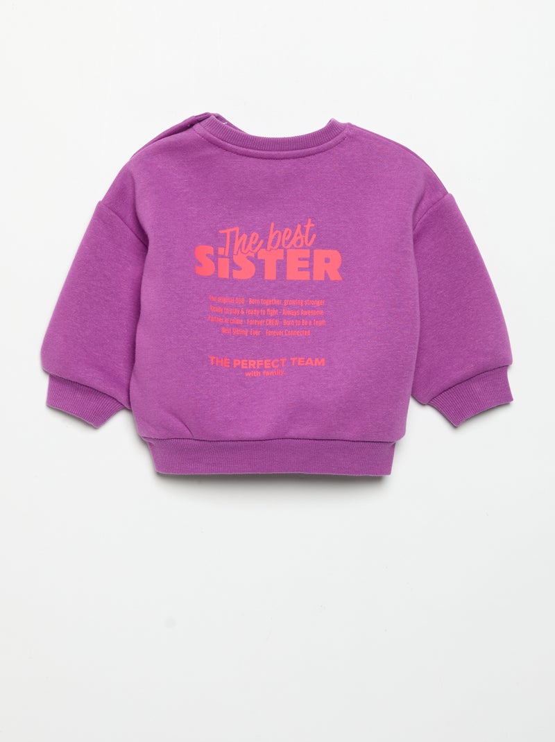 Fleece sweater Paars - Kiabi