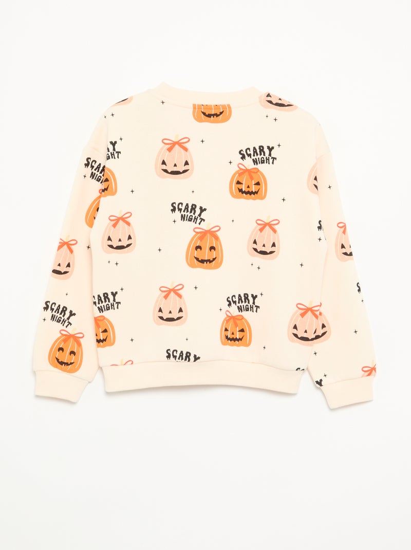 Fleece sweatshirt 'Halloween' Beige - Kiabi