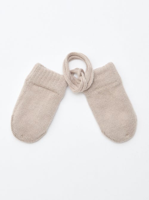 Fleece wanten van tricot - Kiabi