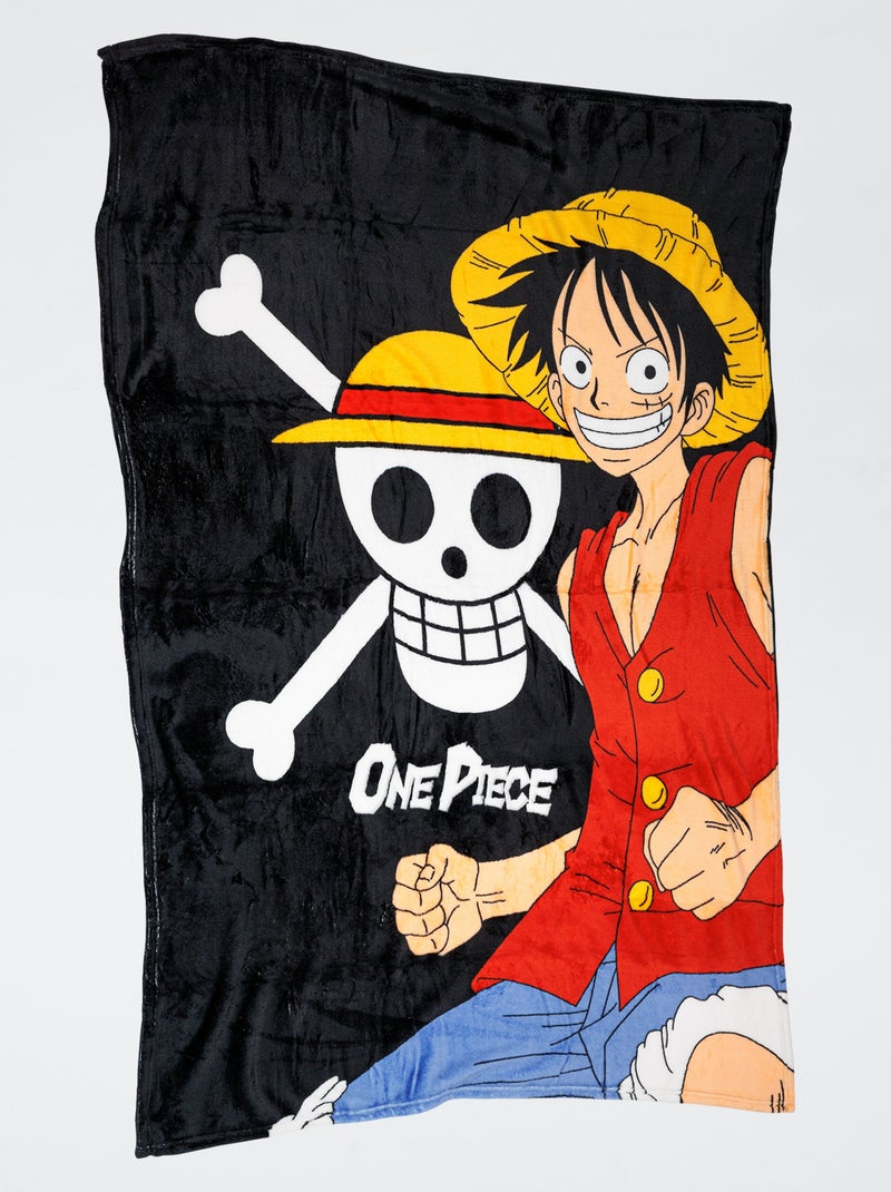 Fleecedekentje met One piece-print zwart - Kiabi
