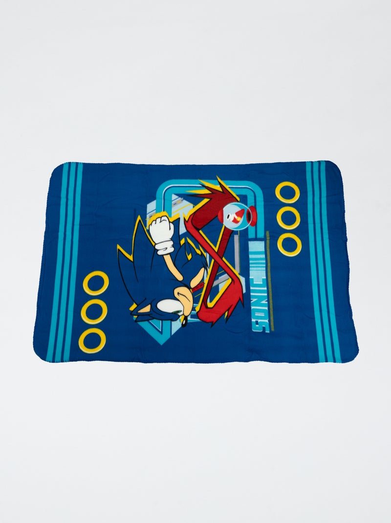 Fleecedekentje met Sonic-print Blauw - Kiabi