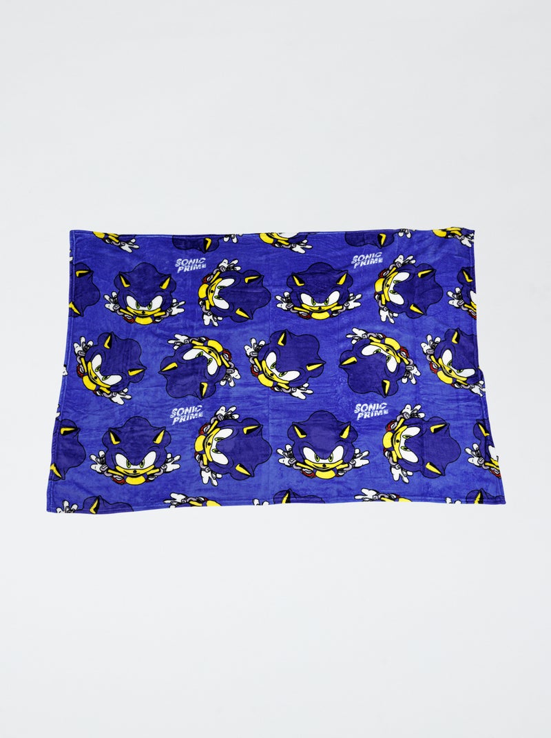 Fleecedekentje met Sonic-print Blauw - Kiabi