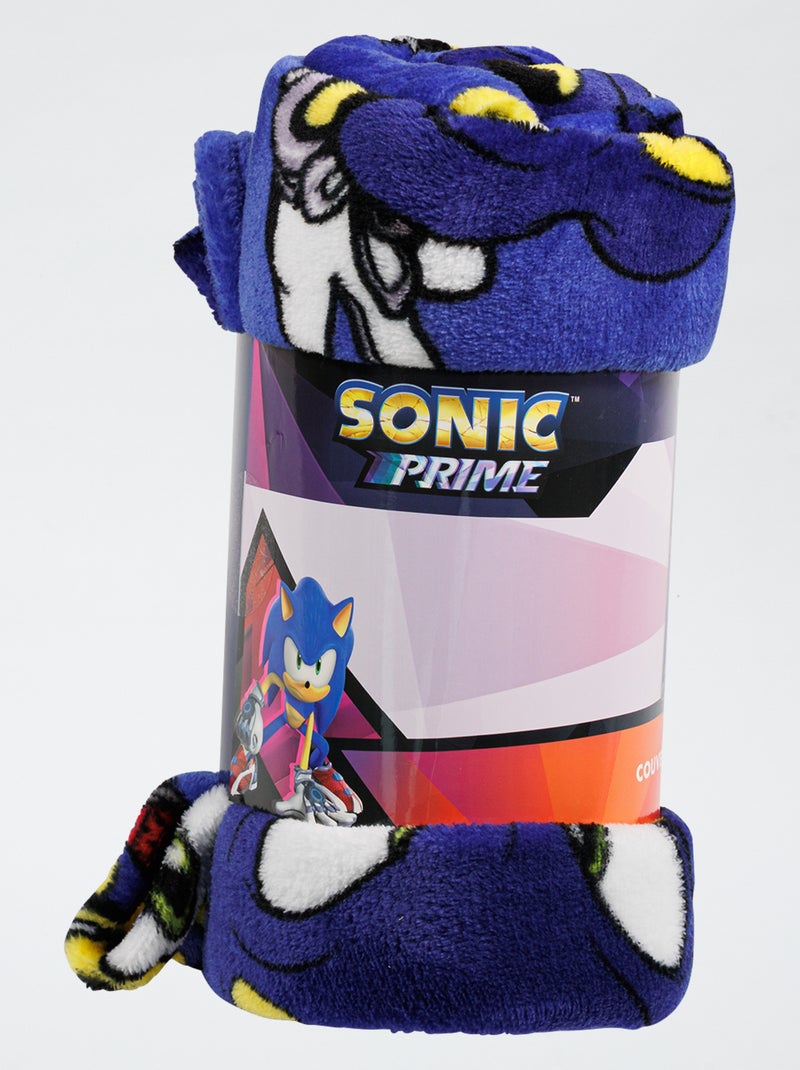 Fleecedekentje met Sonic-print Blauw - Kiabi