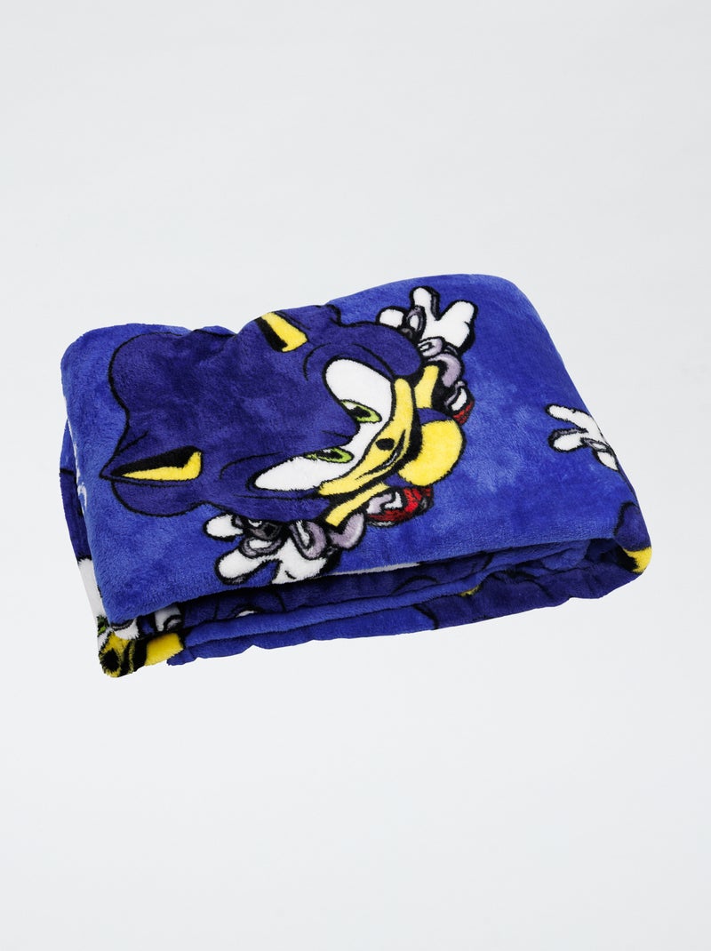 Fleecedekentje met Sonic-print Blauw - Kiabi