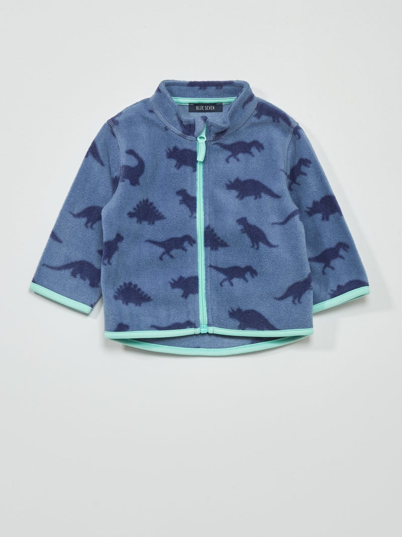 Fleecejasje met dinosaurusjes BLAUW - Kiabi