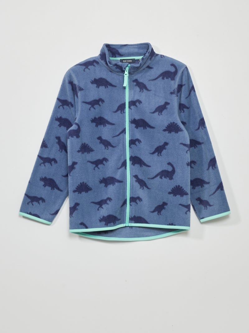 Fleecejasje met dinosaurusmotief BLAUW - Kiabi