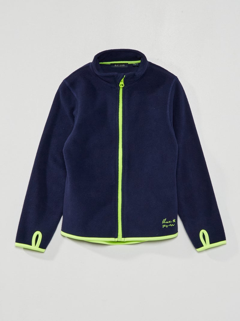 Fleecejasje met rits BLAUW - Kiabi