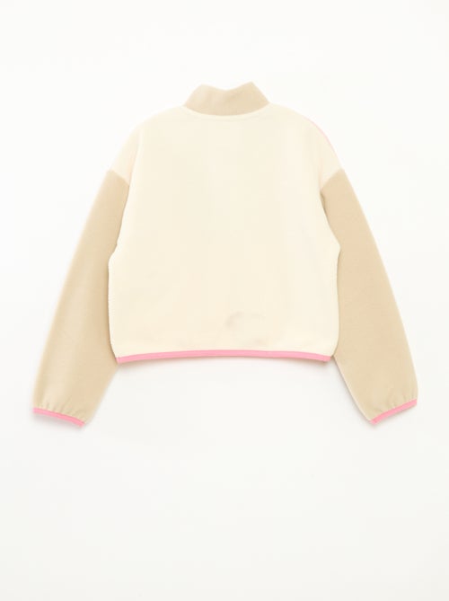 Fleecetrui met schipperskraag en biesje - - Kiabi