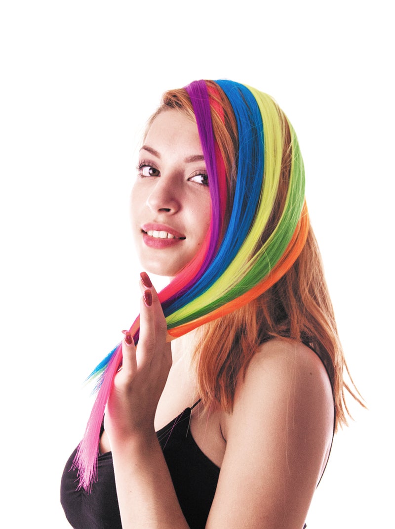 Fluorescerende haarextensies met clipje ROSE - Kiabi