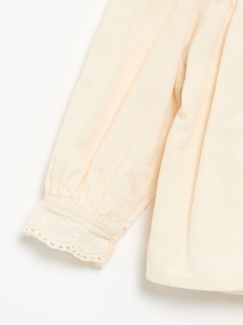 Fluwelen blouse met geborduurde manchetten - Kiabi
