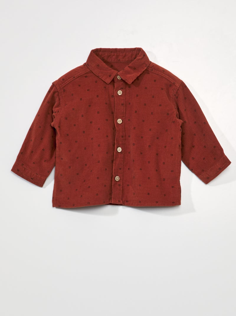 Fluwelen hemd ROOD - Kiabi