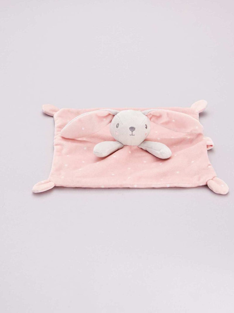 Fluwelen knuffeldoekje roze - Kiabi
