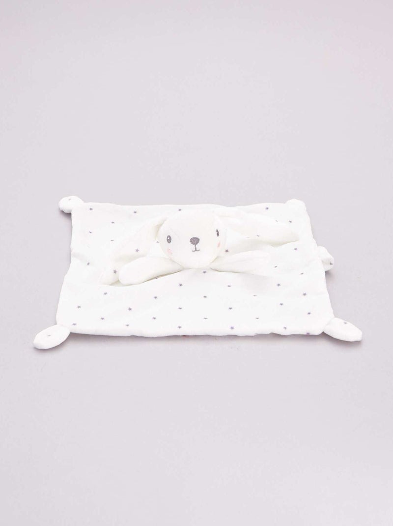 Fluwelen knuffeldoekje WIT - Kiabi