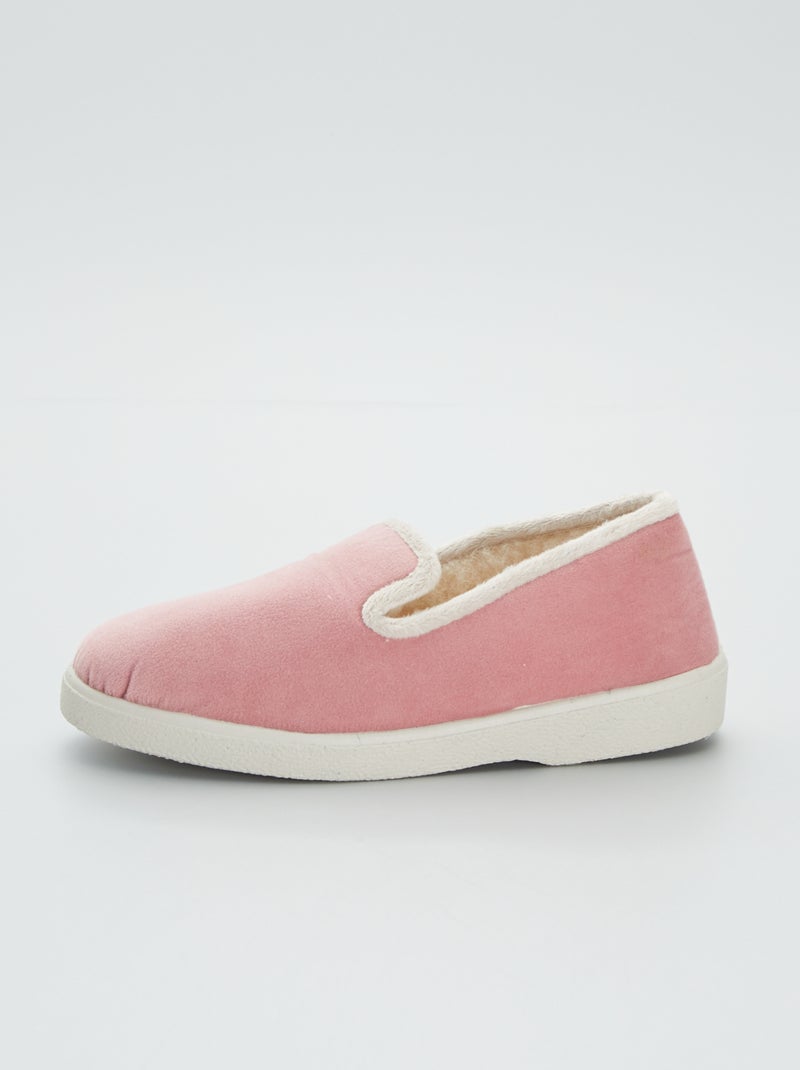 Fluwelen pantoffels roze - Kiabi
