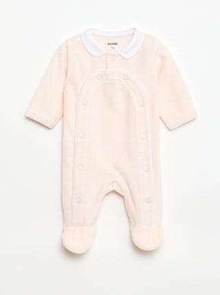 Fluwelen pyjama met Peter Pan-kraagje