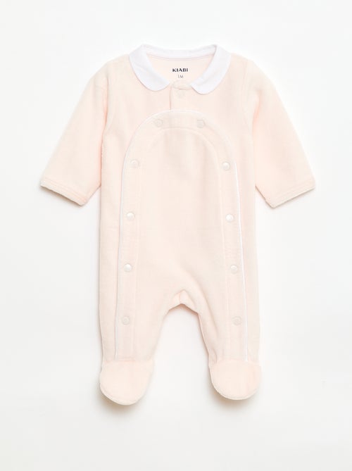 Fluwelen pyjama met Peter Pan-kraagje - Kiabi