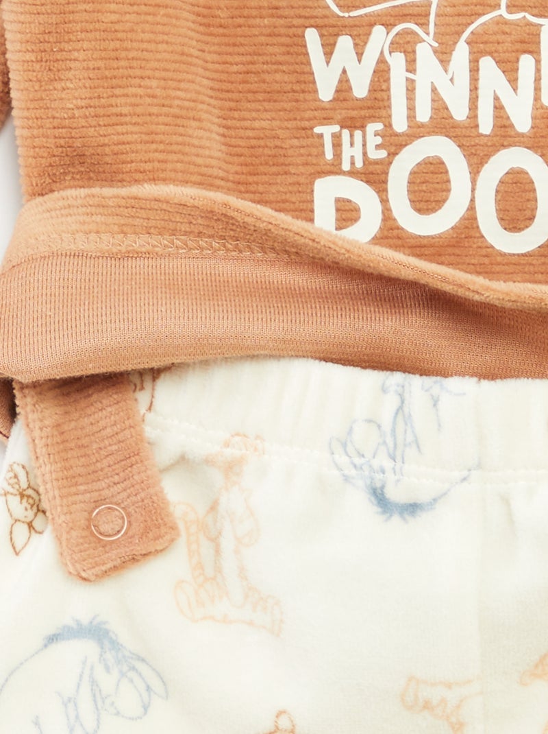 Fluwelen pyjama met top + broek 'Disney' - 2-delig Bruin - Kiabi