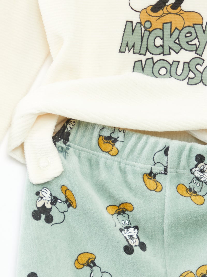 Fluwelen pyjama met top + broek 'Disney' - 2-delig Groen - Kiabi