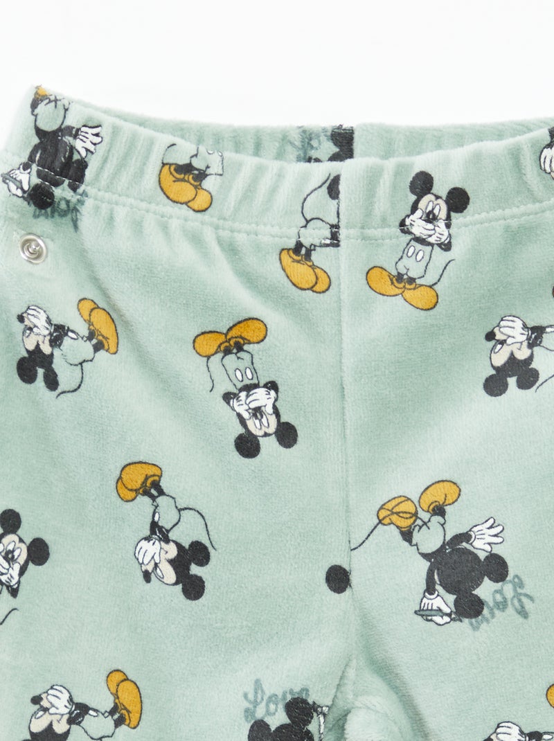 Fluwelen pyjama met top + broek 'Disney' - 2-delig Groen - Kiabi