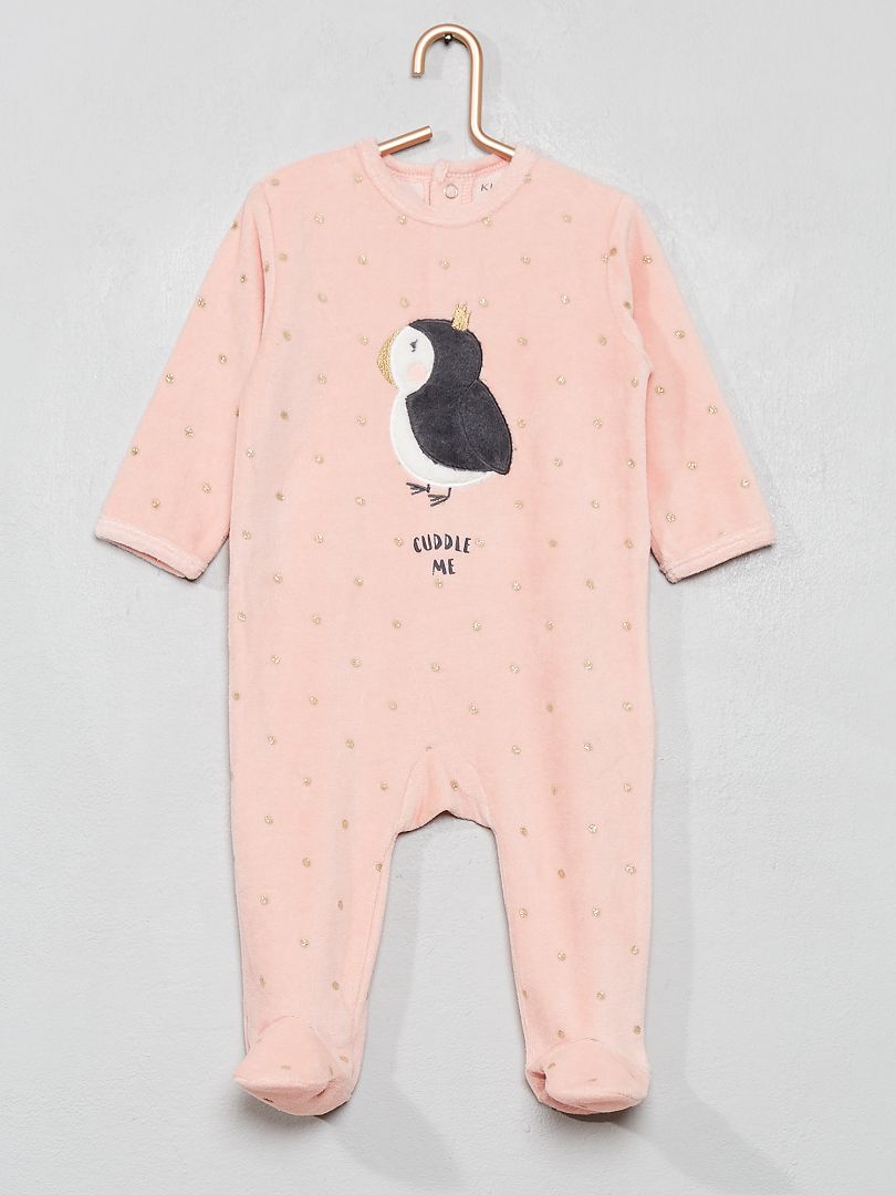 Fluwelen pyjama roze - Kiabi