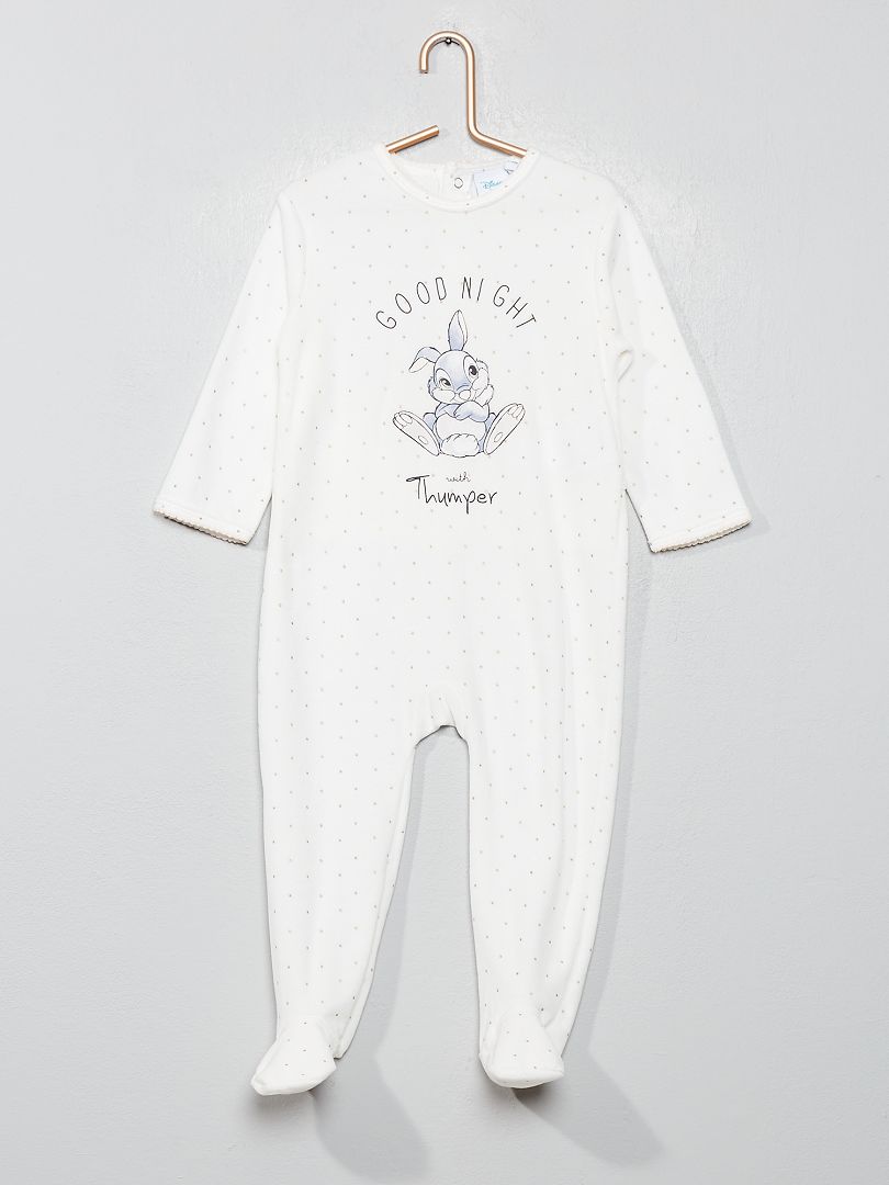 Fluwelen pyjama van 'Stampertje' WIT - Kiabi