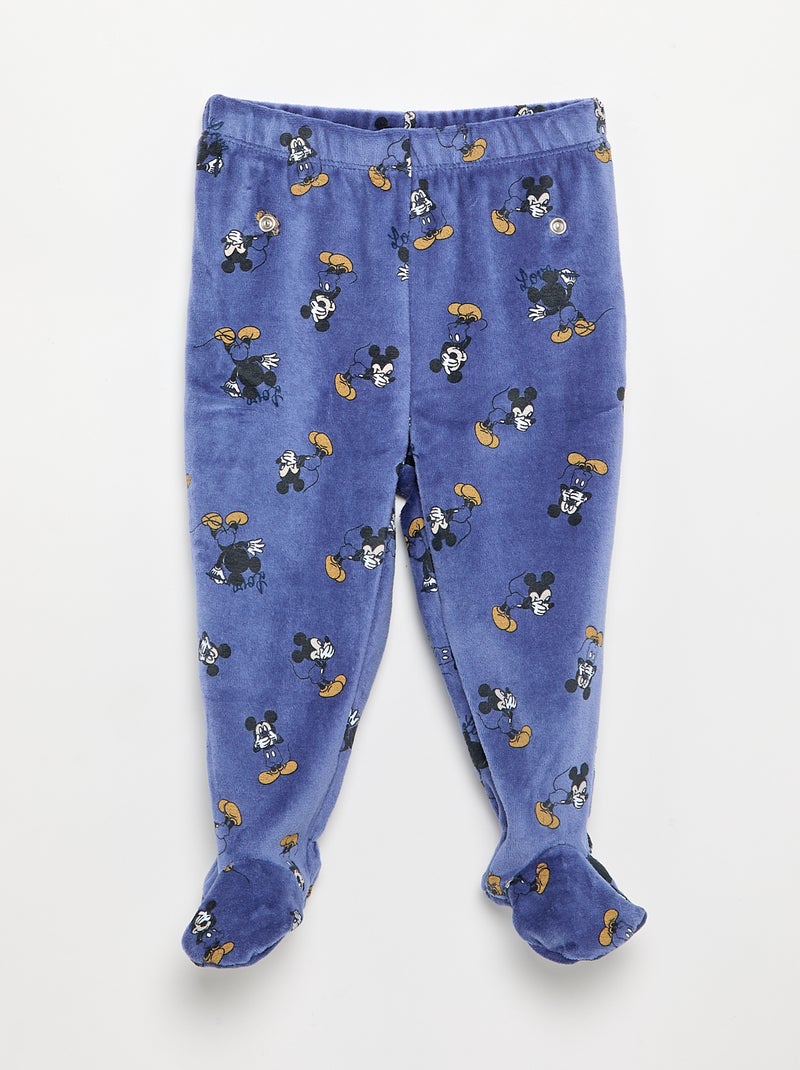 Fluwelen pyjamaset 'Mickey Mouse' - 2-delig Blauw - Kiabi
