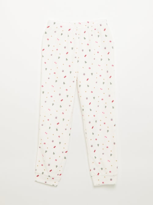 Fluwelen set 'Kerst' - 2-delige pyjama + slaapmasker - Kiabi