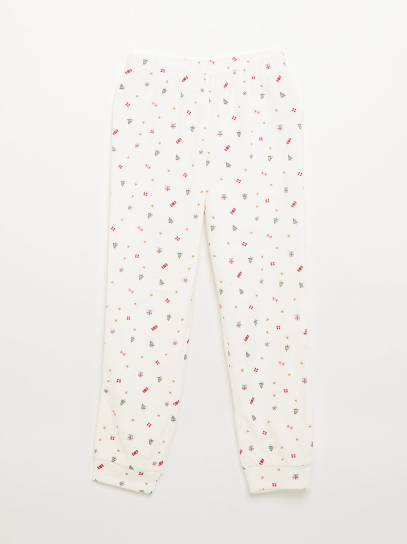 Fluwelen set 'Kerst' - 2-delige pyjama + slaapmasker Rood - Kiabi