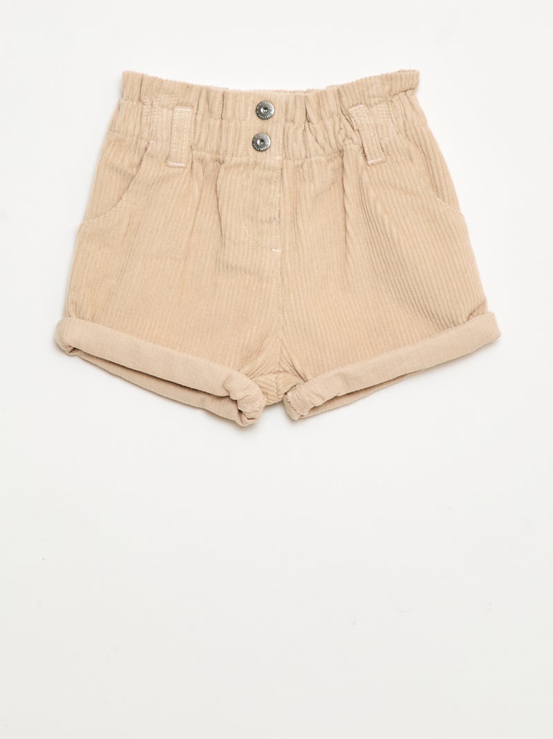 Fluwelen short Biege - Kiabi