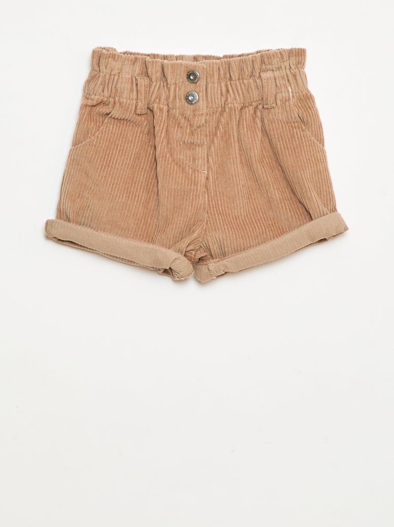 Fluwelen short Bruin - Kiabi