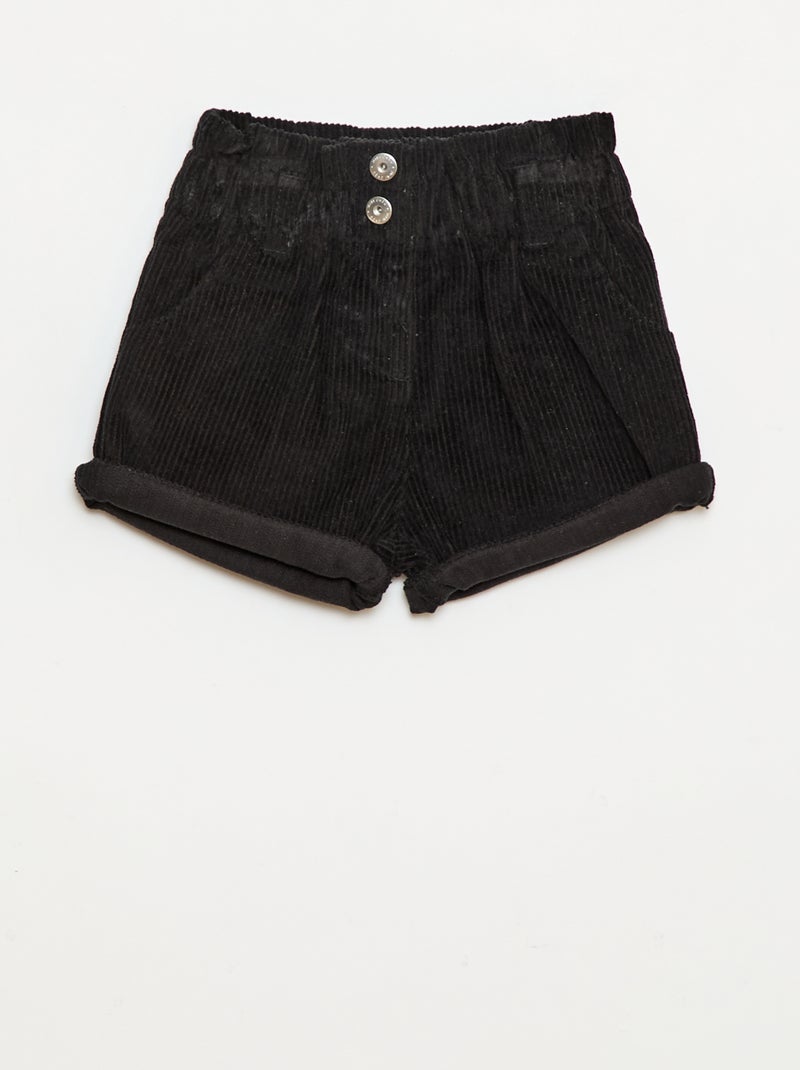 Fluwelen short zwart - Kiabi