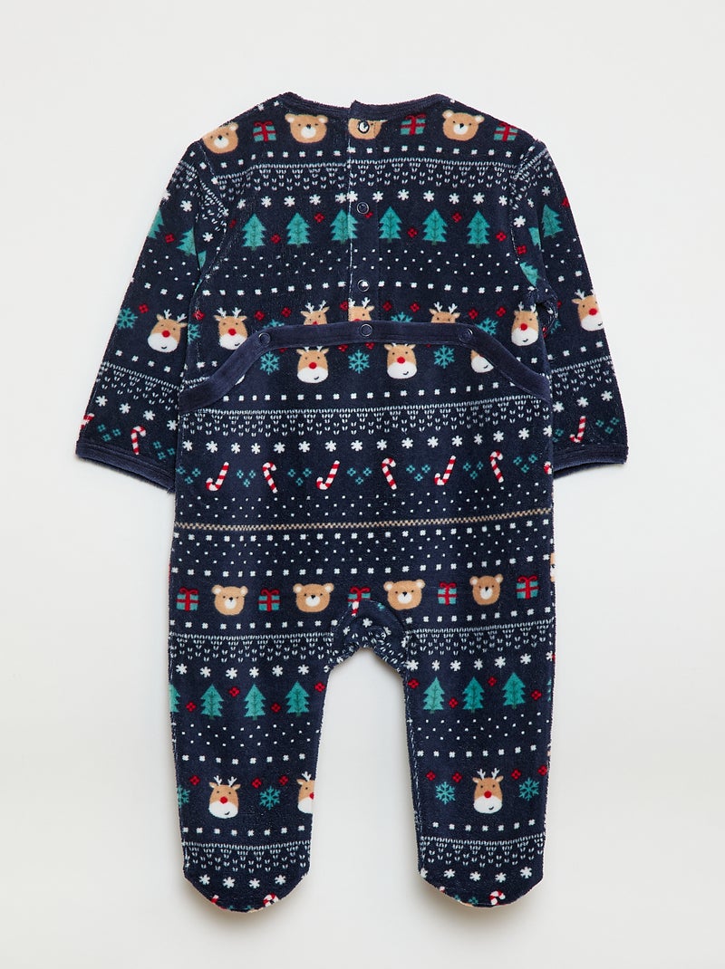 Fluwelen slaappakje met applicatie Blauw - Kiabi