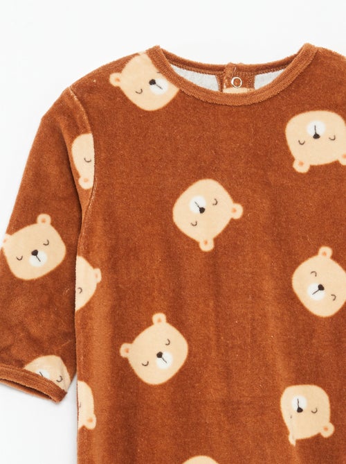 Fluwelen slaappakje met applicatie - Kiabi