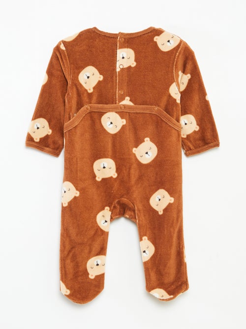 Fluwelen slaappakje met applicatie - Kiabi