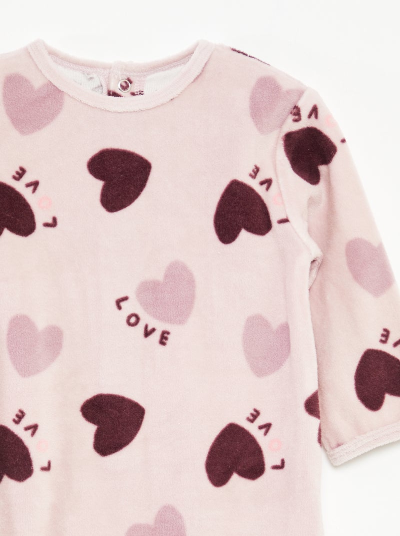 Fluwelen slaappakje met applicatie Paars - Kiabi